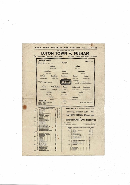 More Football Programmes listed today