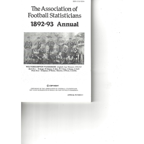 The Association of Football Statisticians 1892-93 Annual