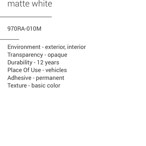 ORACAL® 970RA-010M - Matte White