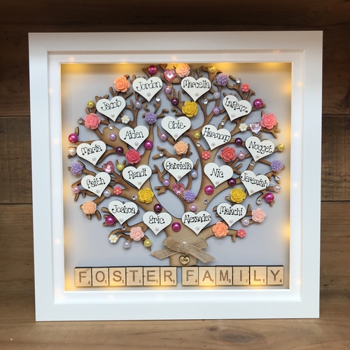 LED XL “ Floral Family Tree Frame “