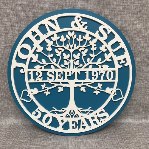 Personalised Tree of Life Anniversary Plaque – Custom Names & Date