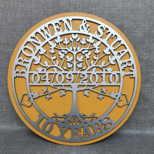 Personalised Tree of Life Anniversary Plaque – Custom Names & Date