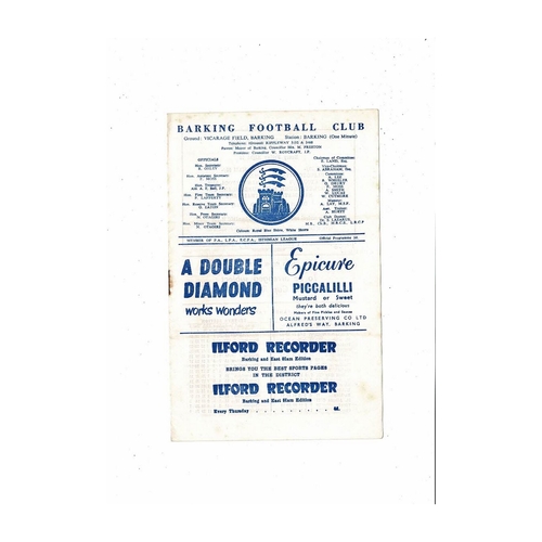 1960/61 Barking v St Albans City Football Programme