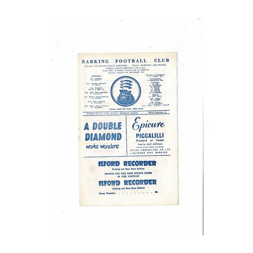 1960/61 Barking v Woking Football Programme