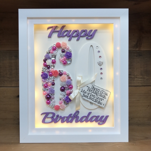 LED Happy 60 th birthday frame