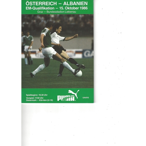 Austria v Albania Football Programme 1986