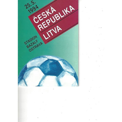 Czech Republic v Latvia Football Programme 1994