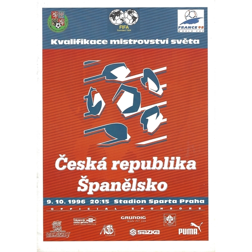 Czech Republic v Spain Football Programme 1996
