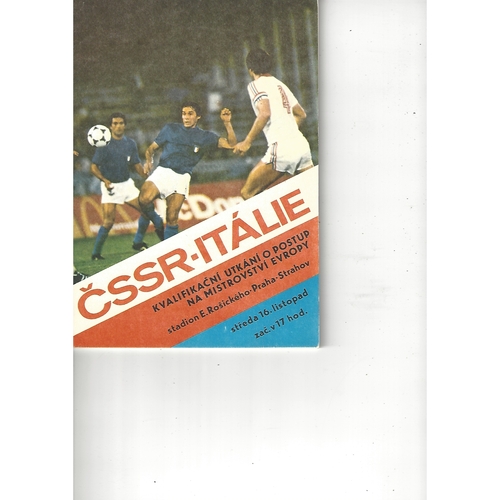 Czechoslovakia v Italy Football Programme 1983