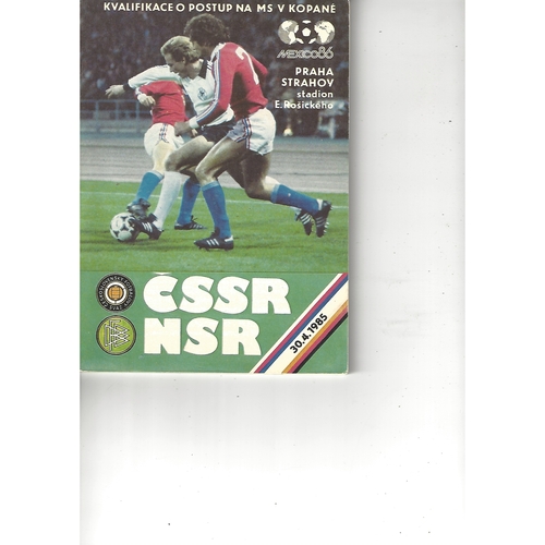 Czechoslovakia v West Germany Football Programme 1985