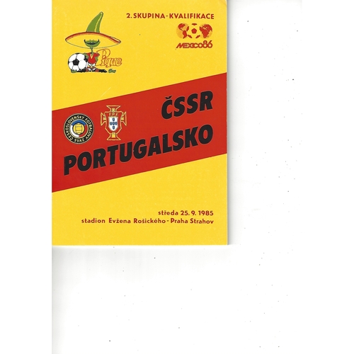 Czechoslovakia v Portugal Football Programme 1985