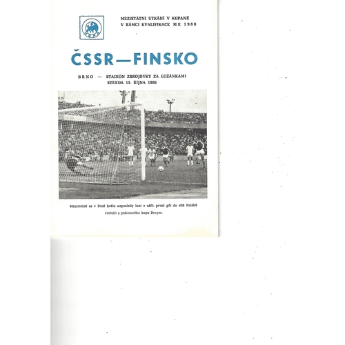 Czechoslovakia v Finland Football Programme 1986
