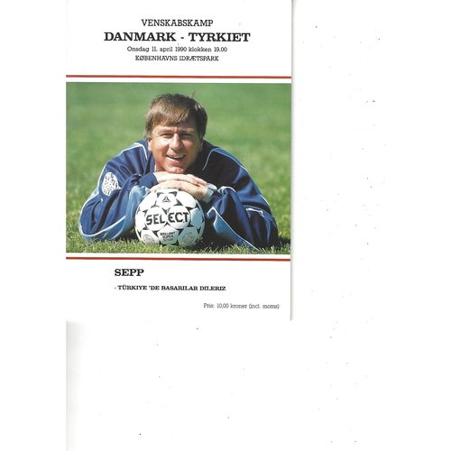 Denmark v Turkey Football Programme 1990