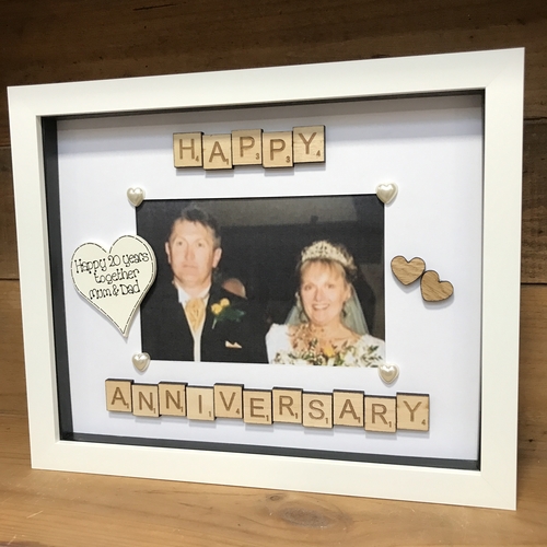 Wedding anniversary scrabble photo frame