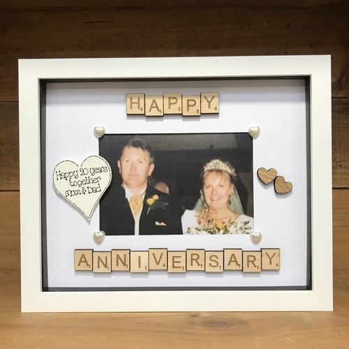 Wedding anniversary scrabble photo frame