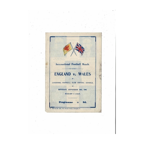 1944 England v Wales Football Programme @ Liverpool