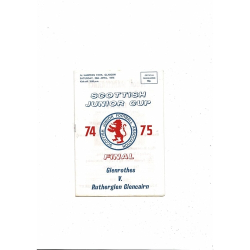 Scottish Junior Cup Final / Semi Final Football Programmes