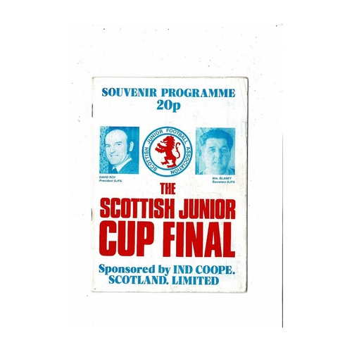 Scottish Junior Cup Final / Semi Final Football Programmes