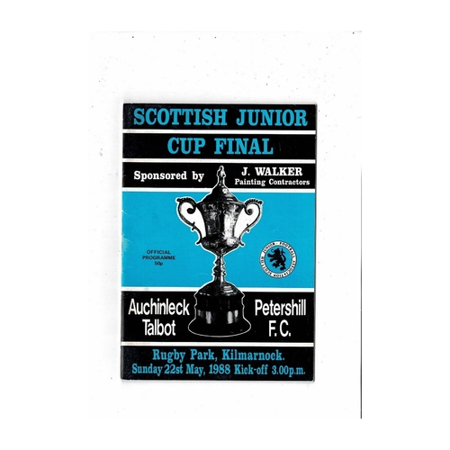 Scottish Junior Cup Final / Semi Final Football Programmes