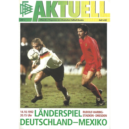 Germany v Mexico Football Programme 1992