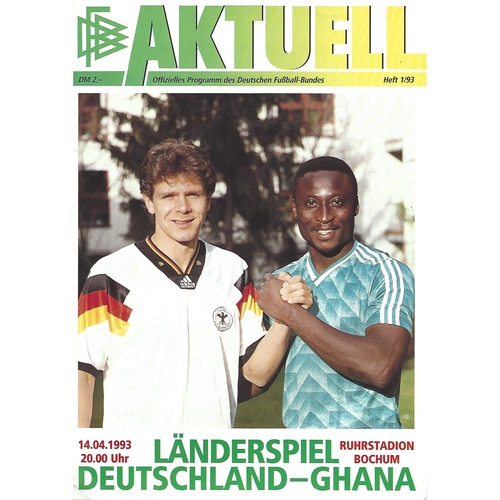 Germany v Ghana Football Programme 1993