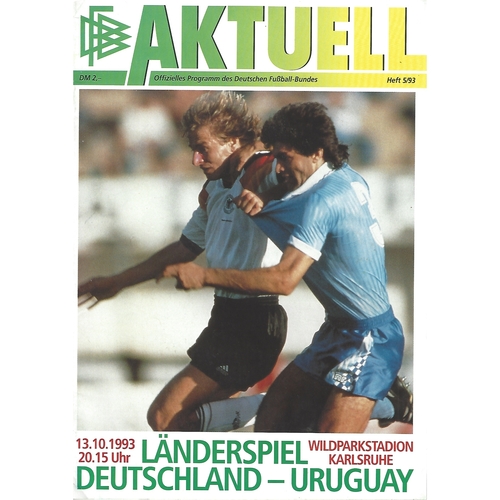 Germany v Uruguay Football Programme 1993