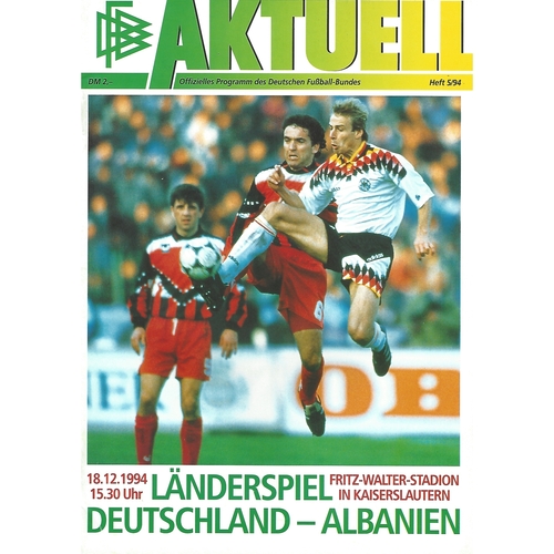 Germany v Albania Football Programme 1994