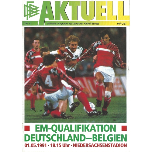 Germany v Belgium Football Programme 1991