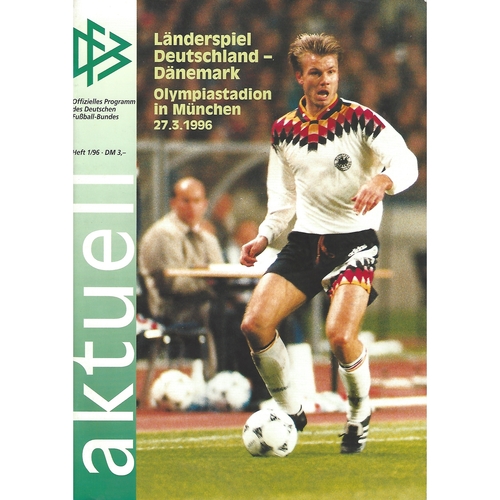 Germany v Denmark Football Programme 1996