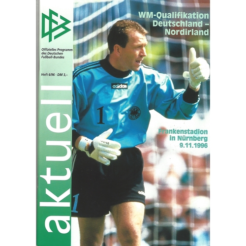 Germany v Northern Ireland Football Programme 1996
