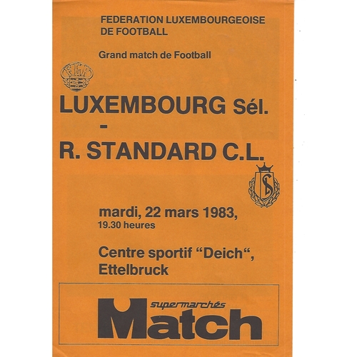 Luxembourg v Standard Liege Football Programme 1983