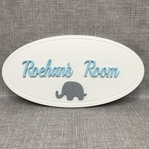 Oval Elephant Door plaque