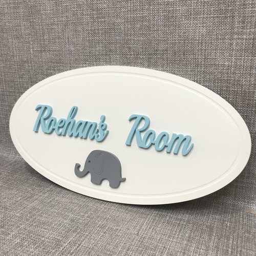 Oval Elephant Door plaque