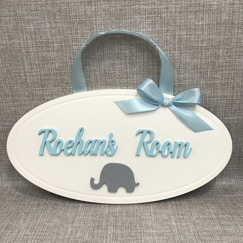 Oval Elephant Door plaque
