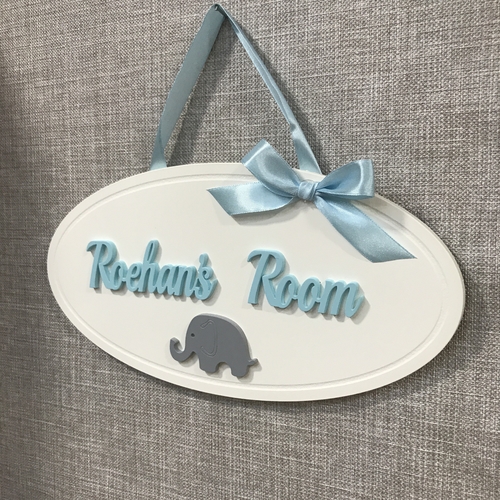 Oval Elephant Door plaque