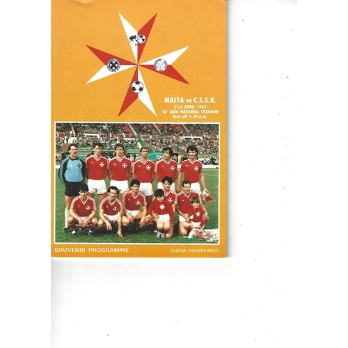 Malta v Czechoslovakia Football Programme 1985
