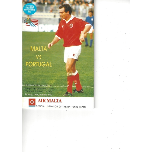 Malta v Portugal Football Programme 1993