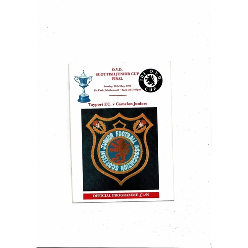 1996 Tayport v Camelon Scottish Junior Cup Final Football Programme