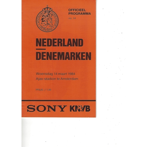 Holland v Denmark Football Programme 1984