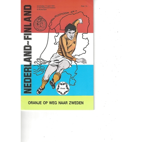 Holland v Finland Football Programme 1991