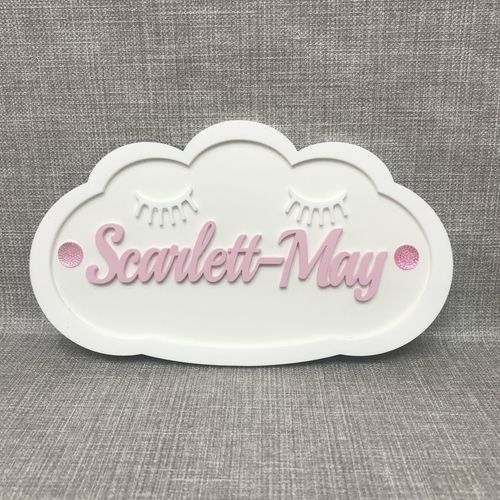 Sleepy cloud nursery sign