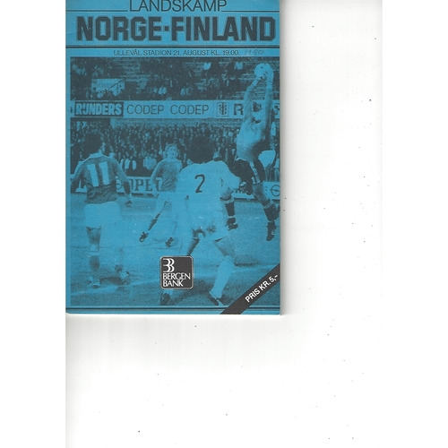 Norway v Finland Football Programme 1980