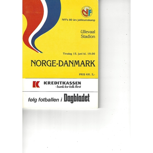 Norway v Denmark Football Programme 1982