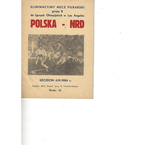 Poland v East Germany Football Programme 1984
