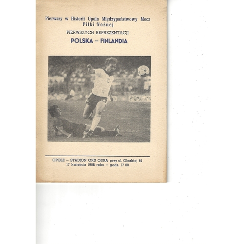 Poland v Finland Football Programme 1985
