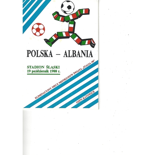 Poland v Albania Football Programme 1988