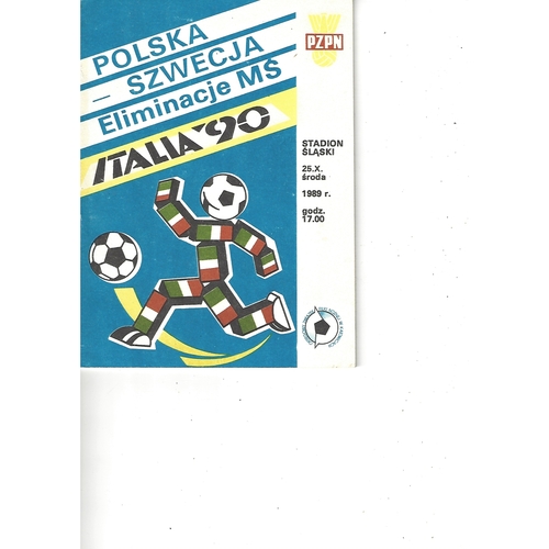 Poland v Switzerland Football Programme 1989