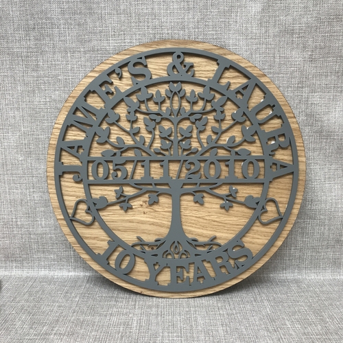 Personalised Tree of Life Anniversary Plaque – Custom Names & Date