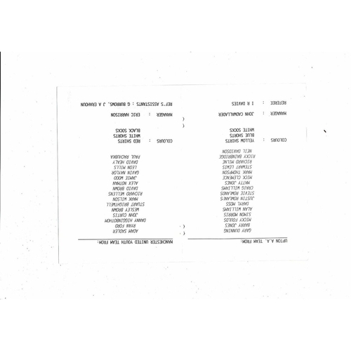 Upton v Manchester United Youth Friendly Football Programme 1997/98