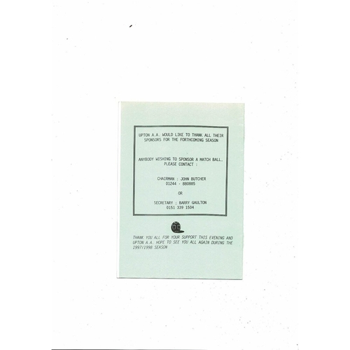 Upton v Manchester United Youth Friendly Football Programme 1997/98